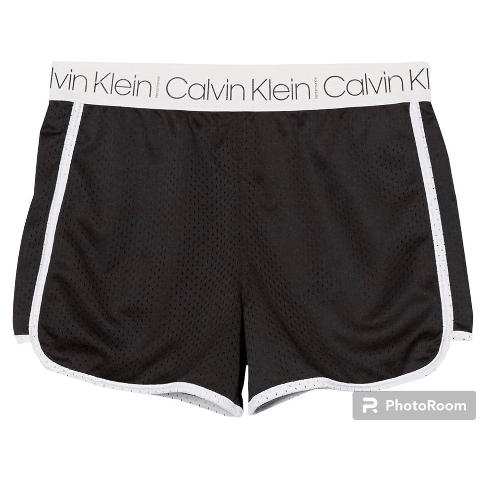 Calvin Klein Girls Performance Running Shorts Quick-Drying Mesh, Elastic Waist S